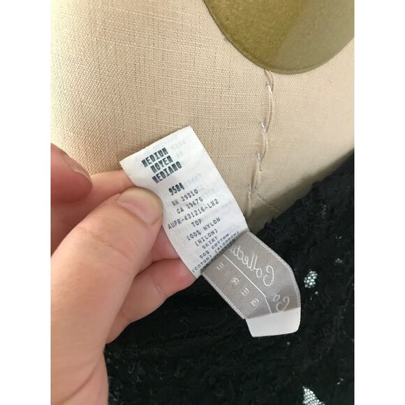 SIZE M/L 90s Black Lace Jumpsuit , Sheer Top Wide Leg Jumpsuit, Sexy Lounge - Picture 8 of 8